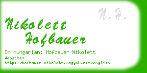 nikolett hofbauer business card